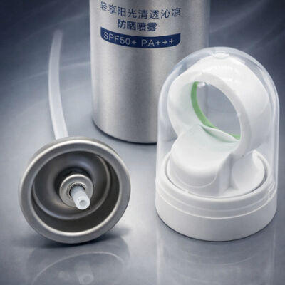 comprare Valvola per protezione solare spray ad ampia nebulizzazione con coperchio protettivo fabbricazione online