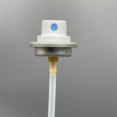 Valvola spray per corpo personalizzabile per packaging brandizzato con superficie predisposta per logo