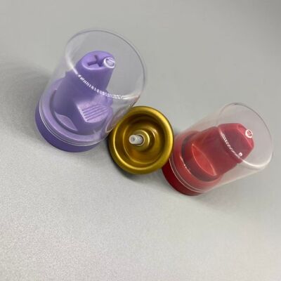 Valvola di alluminio invertita per mousse per capelli con distribuzione a 360 gradi e compatibilità con le borse su valvola