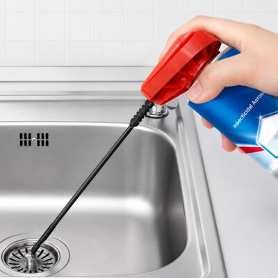Attuatore a sgancio pieghevole ad efficienza spaziale con tubo direzionale integrato per applicazioni di spruzzo di aerosol resistenti ai prodotti chimici